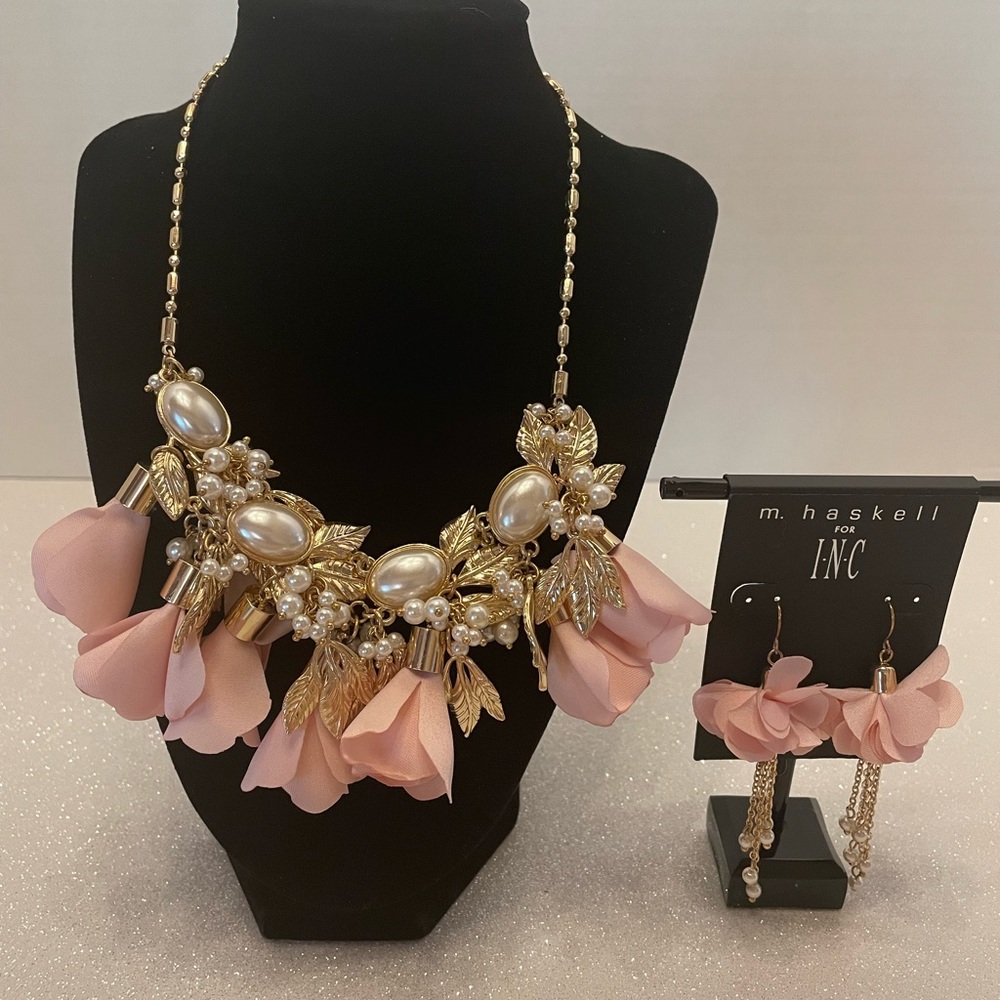 Marian Haskell, matching necklace and earrings
